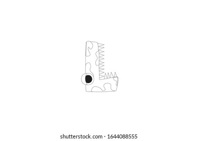 Letter L vector Icon Outline Illustration