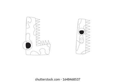Letter L Vector Icon Outline Illustration