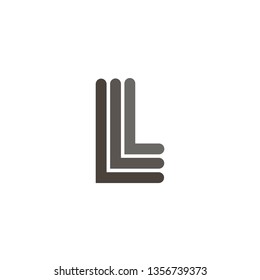 Letter L vector line logo design. Creative minimalism logotype icon symbol.