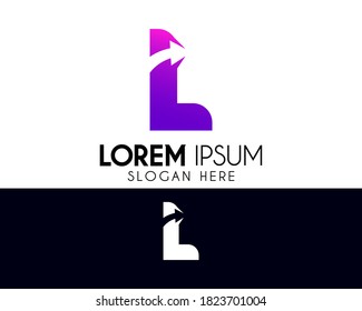 Letter L vector logo design. Arrow icon concept. Modern logo for brand identity. Creative symbol element or template