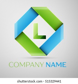 Letter L vector logo symbol in the colorful rhombus. Vector template for your design