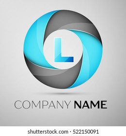 Letter L vector logo symbol in the colorful circle. Vector template for your design