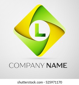 Letter L vector logo symbol in the colorful rhombus. Vector template for your design