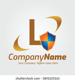 Letter L vector logo template, Colorful Letter L logo, Shield Logo design vector template. Protection defense symbol, security guard company Logotype.