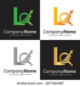 Plantilla para el logotipo del vector de la letra L, logotipo de la letra colorida L, logotipo de la empresa financiera, icono de la plantilla de diseño de los asesores del instituto financiero