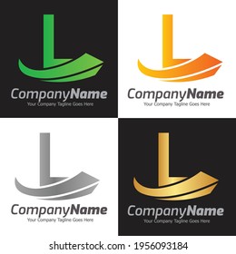 Plantilla para el logotipo del vector de la letra L, logotipo de la letra colorida L, logotipo de la empresa financiera, icono de la plantilla de diseño de los asesores del instituto financiero