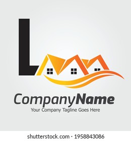 Letter L vector logo template, Colorful Letter L logo, Real Estate, Building and Construction Logo Design Template Vector Icon
