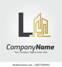 Letter L vector logo template, Colorful Letter L logo, Real Estate, Building and Construction Logo Design Template Vector Icon