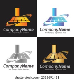 Letter L vector logo template, Colorful Letter L logo, Solar power logo design,  Solar panel logo, Renewable energy, Solar energy brand