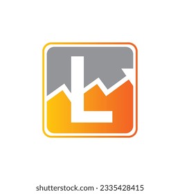 Plantilla para el logotipo del vector de la letra L, logotipo de la letra colorida L, logotipo de la empresa financiera, icono de la plantilla de diseño de los asesores del instituto financiero