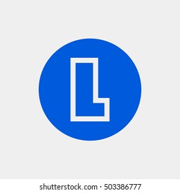 Letter L vector, logo. Useful as branding symbol, corporate identity, alphabet element, circle app icon, clip art and illustration.
