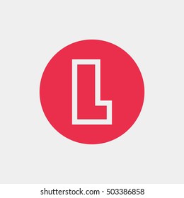 Letter L vector, logo. Useful as branding symbol, corporate identity, alphabet element, circle app icon, clip art and illustration.