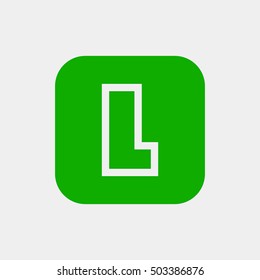 Letter L vector, logo. Useful as branding symbol, corporate identity, alphabet element, square app icon, clip art and illustration.