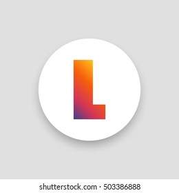 Letter L vector, logo. Useful as branding symbol, corporate identity, alphabet element, circle app icon, clip art and illustration.