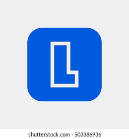 Letter L vector, logo. Useful as branding symbol, corporate identity, alphabet element, square app icon, clip art and illustration.