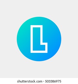 Letter L vector, logo. Useful as branding symbol, corporate identity, alphabet element, circle app icon, clip art and illustration.