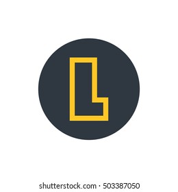 Letter L vector, logo. Useful as branding symbol, corporate identity, alphabet element, circle app icon, clip art and illustration.