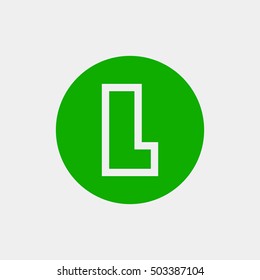 Letter L vector, logo. Useful as branding symbol, corporate identity, alphabet element, circle app icon, clip art and illustration.