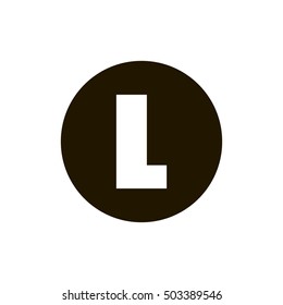 Letter L vector, logo. Useful as branding symbol, corporate identity, alphabet element, circle app icon, clip art and illustration.
