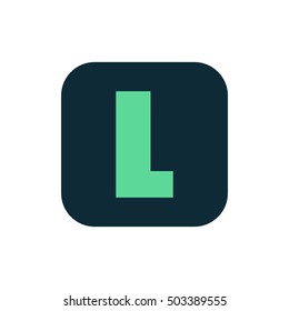 Letter L vector, logo. Useful as branding symbol, corporate identity, alphabet element, square app icon, clip art and illustration.