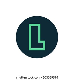 Letter L vector, logo. Useful as branding symbol, corporate identity, alphabet element, circle app icon, clip art and illustration.