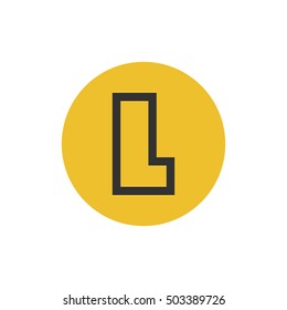 Letter L vector, logo. Useful as branding symbol, corporate identity, alphabet element, circle app icon, clip art and illustration.