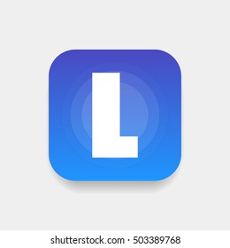 Letter L vector, logo. Useful as branding symbol, corporate identity, alphabet element, square app icon, clip art and illustration.