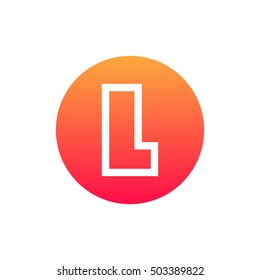 Letter L vector, logo. Useful as branding symbol, corporate identity, alphabet element, circle app icon, clip art and illustration.