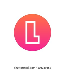 Letter L vector, logo. Useful as branding symbol, corporate identity, alphabet element, circle app icon, clip art and illustration.