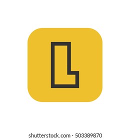 Letter L vector, logo. Useful as branding symbol, corporate identity, alphabet element, square app icon, clip art and illustration.