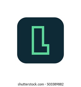 Letter L vector, logo. Useful as branding symbol, corporate identity, alphabet element, square app icon, clip art and illustration.