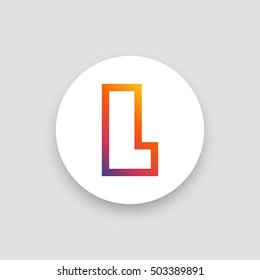 Letter L vector, logo. Useful as branding symbol, corporate identity, alphabet element, circle app icon, clip art and illustration.