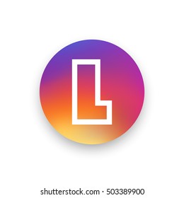 Letter L vector, logo. Useful as branding symbol, corporate identity, alphabet element, circle app icon, clip art and illustration.