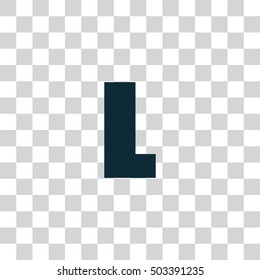 Letter L vector, logo. Useful as branding symbol, corporate identity, alphabet element, app icon, transparent clip art and illustration.