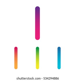 Letter L vector unusual bold rounded font. Gradient