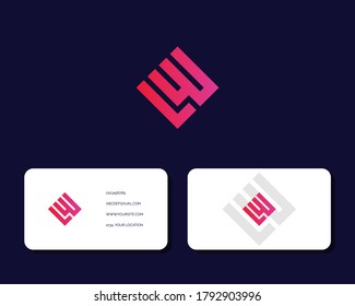 Letter L W logo design with business card vector template. creative minimal monochrome monogram symbol. Premium business logotype. Graphic alphabet symbol for corporate identity