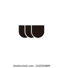 Letra L y w protege el símbolo geométrico vector de logotipo simple