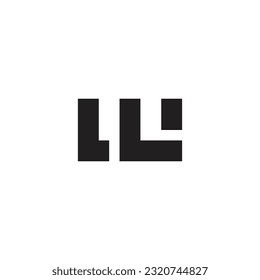 Letter L in W squares geometric symbol simple logo vector