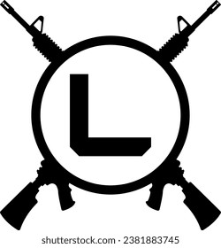 diseño del logotipo de la carta L warrior