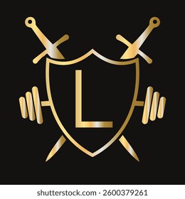 Letter L Warrior Logo Design Concept For Security, Safety and Defense Symbol