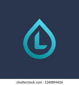 Letter L water drop logo icon design template elements