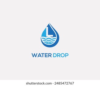 Letter L water drop logo icon design template elements vector.