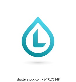 Letter L water drop logo icon design template elements