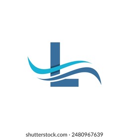 Buchstabe L Wave Ocean Modern Geometric Business Creative Design Logo