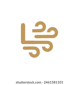 Buchstabe L Wind-Logo-Symbol Vektorgrafik Vorlage.eps