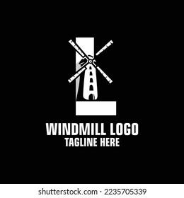 Letter L Windmill Logo Design Template Inspiration, Vector Illustration.