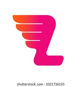 Letter L With Wing Logo