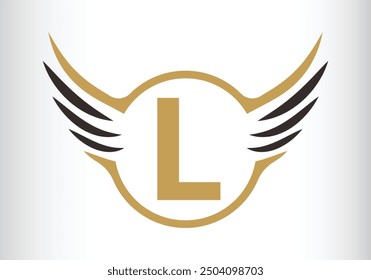 Letter L Wing Logo Design Initial Flying Wing With Letter Logo