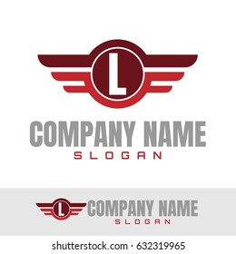 Letter L Wings Logo Design template