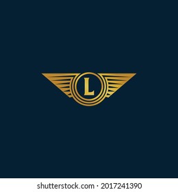 Letter L and Wings Logo Template